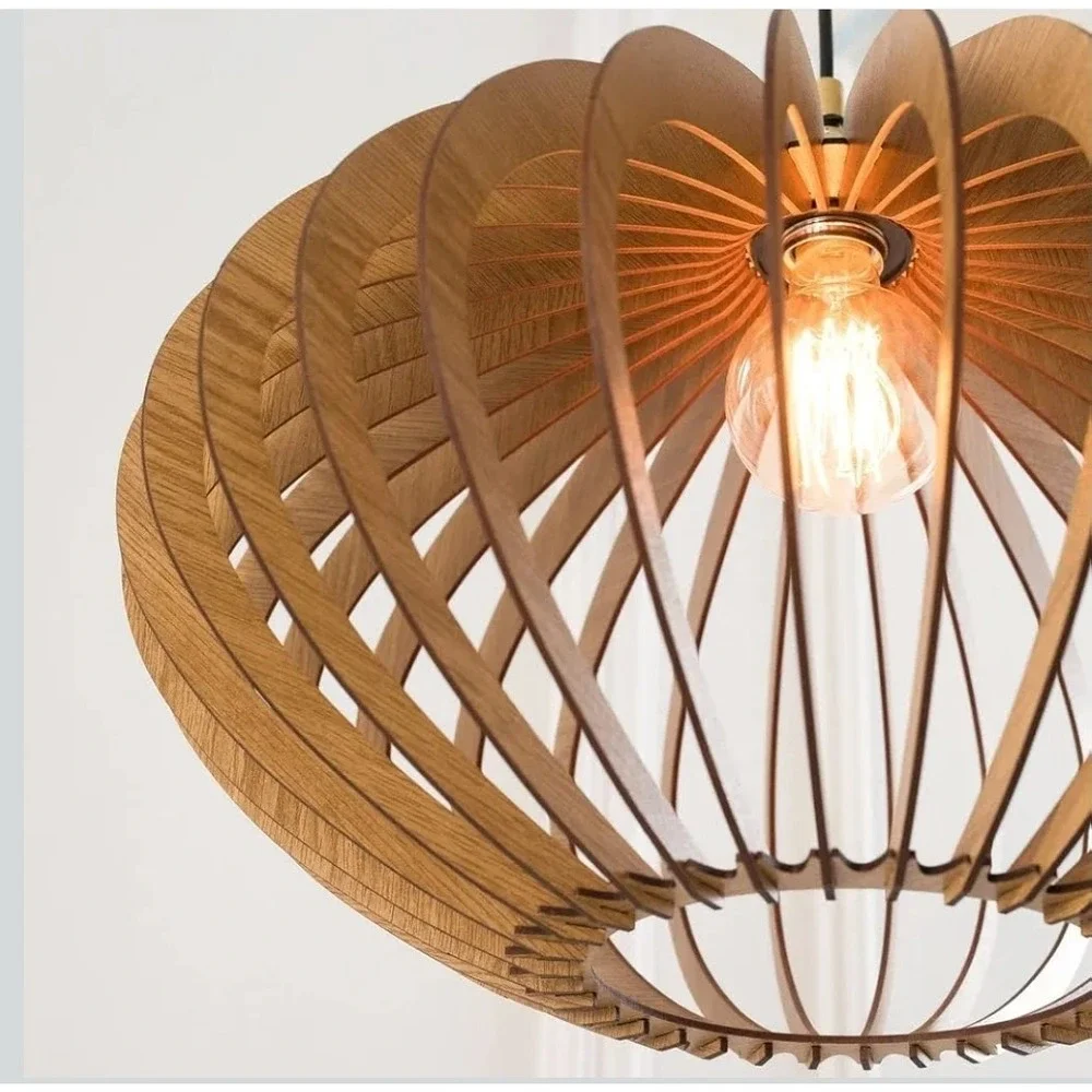 Wood Pendant Light | Pendant Lighting | Modern Wood Chandelier | Hanging Lamp